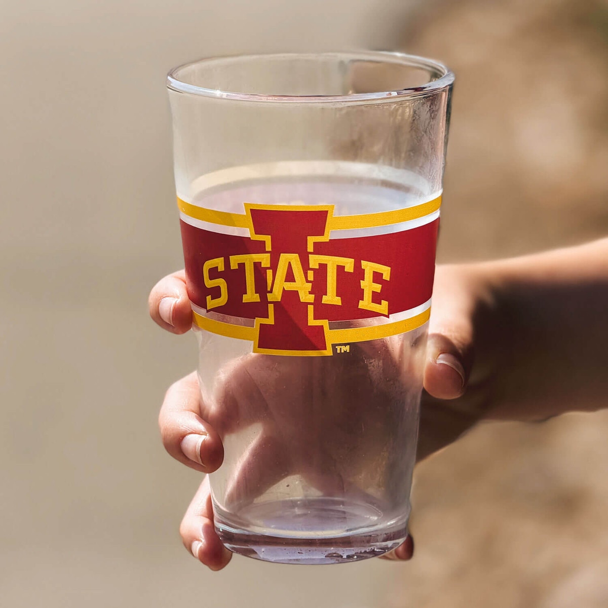 I-State Cardinal and Gold Stripe Pint Glass 16-ounce